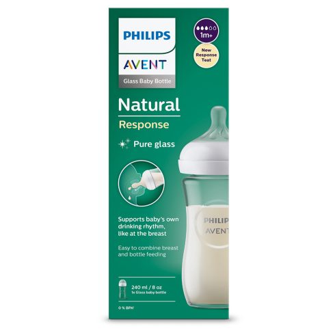 Philips AVENT SCY933/01 Natural Response üvegből készült cumisüveg 240 ml, 1hó+