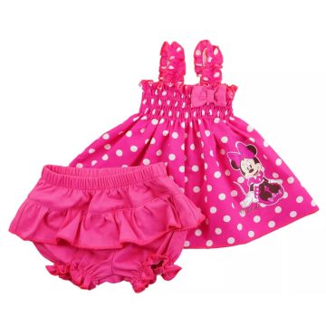   2 részes kislány nyári szett rövidnadrággal, tunikával Minnie egér mintával (86)