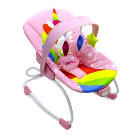 Asalvo Evolutive zenélő-rezgő pihenőszék 0-18 kg - Unicorn Pink