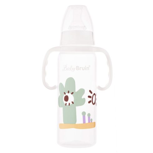 Baby Bruin polipropilén fogantyús cumisüveg, 240ml - Fehér 
