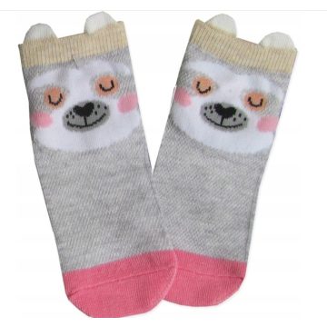 Yoclub pamut bokazokni 17/19 - szürke/rózsaszín/lajhár