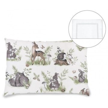   Lapos párna levehető huzattal 40x60 cm -    Erdei barátok zöld