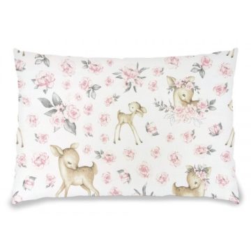   Lapos párna levehető huzattal 40x60 cm -    Őzike szürke/rózsaszín