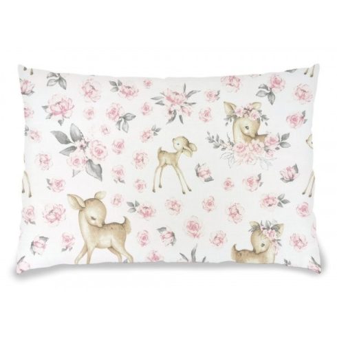 Lapos párna levehető huzattal 40x60 cm -    Őzike szürke/rózsaszín