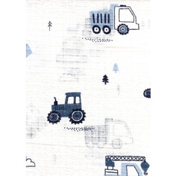 Mintás textil pelenka 1db-os - Munkagépek kék