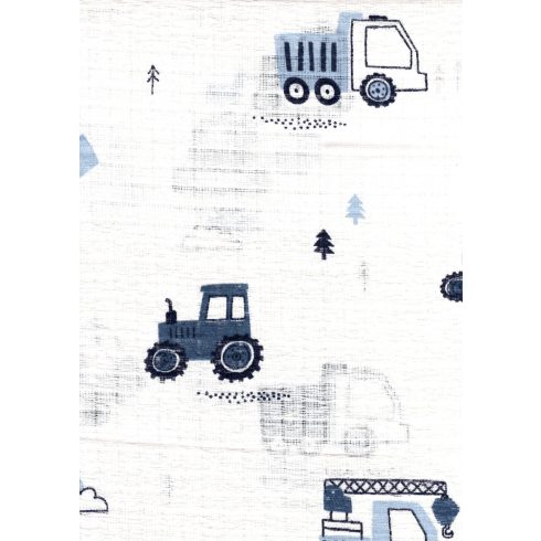 Mintás textil pelenka 1db-os - Munkagépek kék