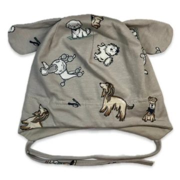 Minimanó Pamut kötős sapka kutyafüles (38) - Woof 