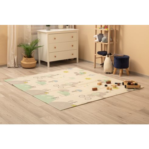 Összehajtható játszószőnyeg 200x180 cm - Elefántok 