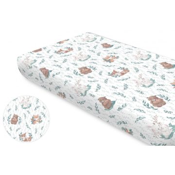   Baby Shop pamut,gumis lepedő 60*120 cm  - Lulu Natural menta