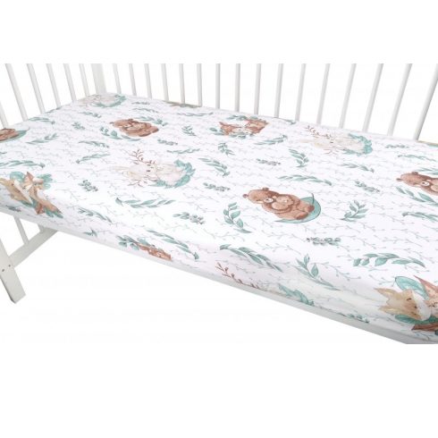 Baby Shop pamut,gumis lepedő 60*120 cm  - Lulu Natural menta