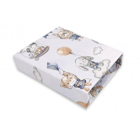 Baby Shop pamut,gumis lepedő 70*140 cm - Kék lufis állatok