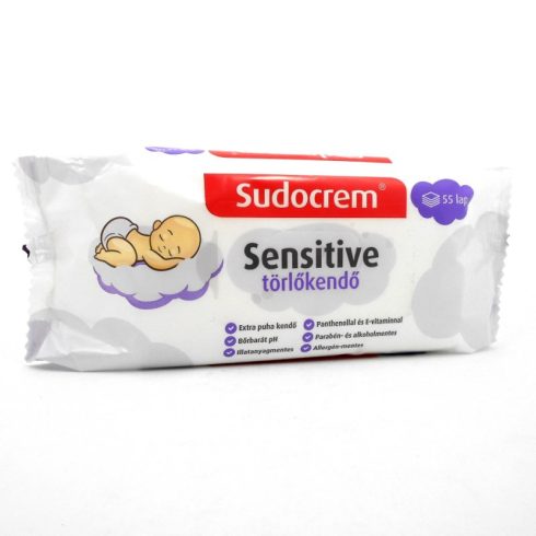 Sudocrem Sensitive 55 db-os nedves törlőkendő