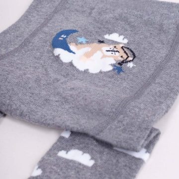   Yo!Club pamut harisnyanadrág fiú (56-62) - szürke/felhőn alvó maci