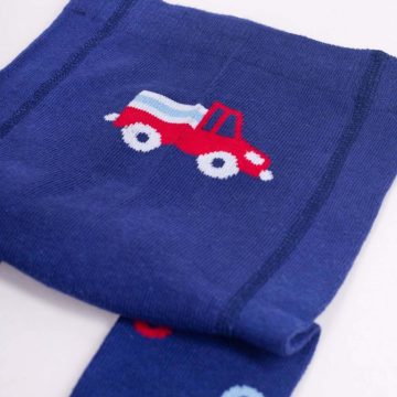   Yo!Club pamut harisnyanadrág fiú (56-62) - sötétkék/piros teherautó