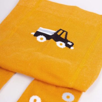   Yo!Club pamut harisnyanadrág fiú (56-62) - okkersárga teherautó
