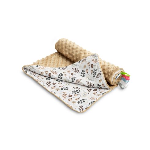 Sensillo kétoldalas babapléd 75x100cm - cappuccino virágos