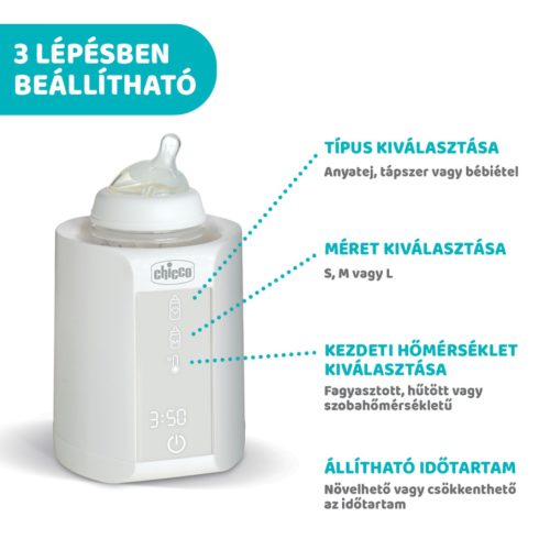 Chicco Cumisüveg-melegítő sterilizálóval
elektromos 0h +