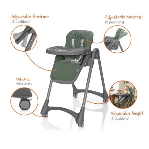 Zopa Primo multifunkciós etetőszék - District Green