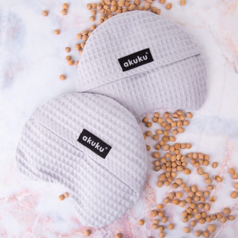 Akuku cseresznyemaggal töltött mellpárna levehető huzattal, 2 db - Szürke