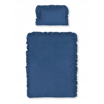 Pamut ágynemű huzat fodros 90*120 cm - Denim