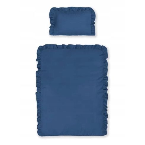 Pamut ágynemű huzat fodros 90*120 cm - Denim