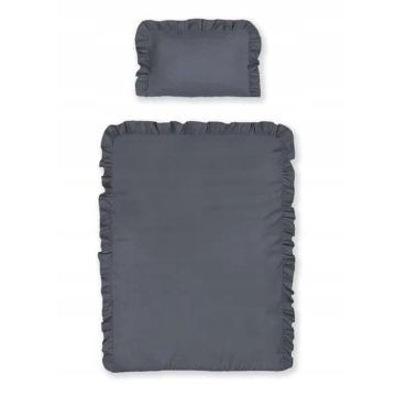 Pamut ágynemű huzat fodros 90*120 cm - Grafit 