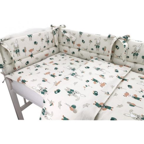 Baby Shop 3 részes ágynemű garnitúra - bézs róka és nyuszi 