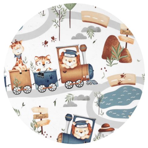 Baby Shop pólyatakaró 75x75cm - Állatok a vonaton