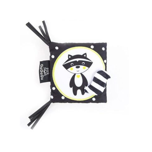 Mosómedve fejlesztő kétoldalas puha könyv - fekete/fehér 