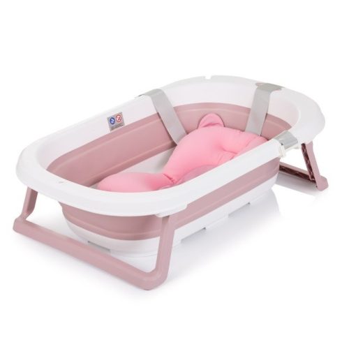Chipolino Isla összecsukható kád hálós babatartóval 81 cm - Pink