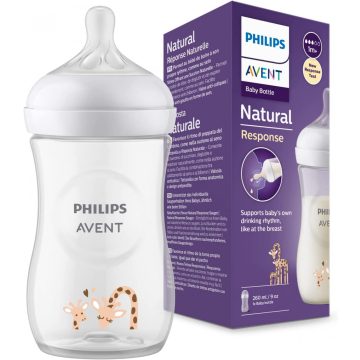   Philips AVENT Natural Response with Airfre 260 ml cumisüveg 1hó+ zsiráf 