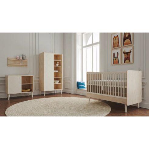 Peak Natural Oak & White Átalakítható 140-es babaágy