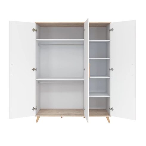 FLIP White & Oak 3 osztású szekrény