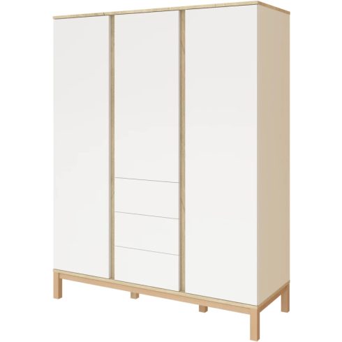 Loop White & Oak 3 osztású szekrény