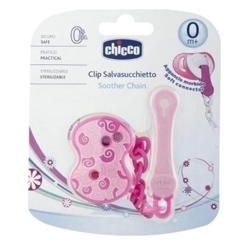 Chicco Cumitartó lánc 1db - rózsaszín