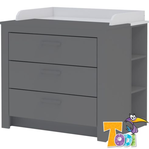 Todi White Bunny nyitott polc a pelenkázó toldalék alá - erezett fehér