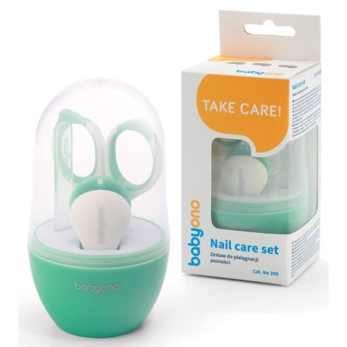 BabyOno manikűr készlet tokban - zöld