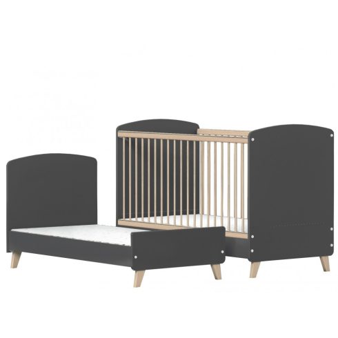 Faktum Colette Antracit 70*140-as babaágy - Antracit szürke/Sonoma tölgy