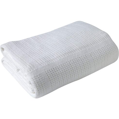 BabyDan Horgolt pamut takaró - fehér 