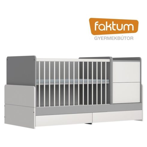 Faktum Alda Selyemszürke 5 az 1-ben kombi  babaágy  - Arctic szürke / selyemfényű fehér 