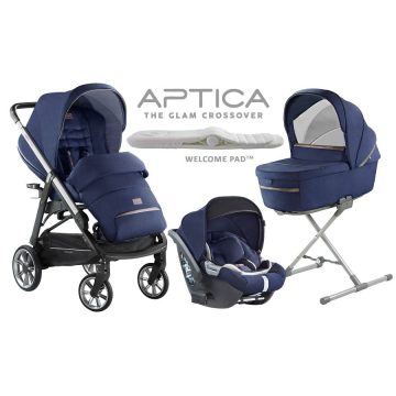   Inglesina Aptica Quattro 4in1 babakocsi szett I-Size Darwin hordozóval - College Blue