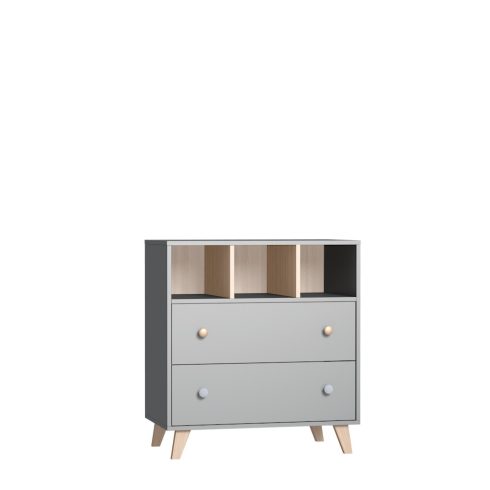 Faktum Colette Szürke komód - Arctic szürke/Sonoma tölgy 