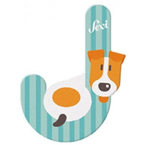 Sevi Fa betű állatos - J pasztell kék