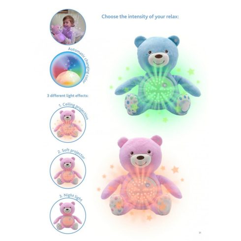 Chicco Baby Bear plüss maci projektor rózsaszín 