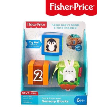 Fisher Price: Változatos anyagok állatos kocka