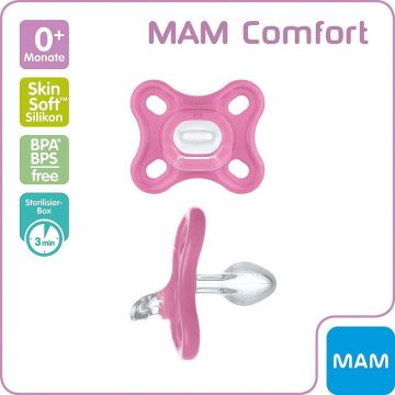 MAM Comfort szilikoncumi 0+  rózsaszín