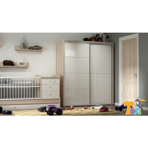 Todi Magic gardróbszekrény 200-as szilfa/fényes fehér