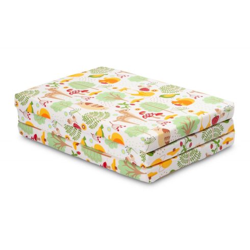 Összehajtható matrac utazóágyhoz 60x120cm - erdei állatok