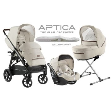   Inglesina Aptica Quattro 4in1 babakocsi szett I-Size Darwin hordozóval - Cachemire Beige