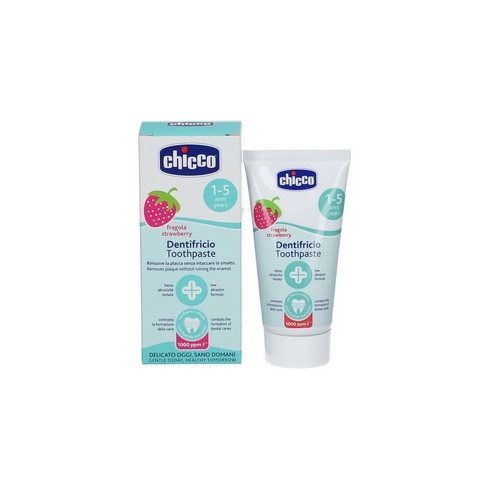 Chicco eper ízű fluormentes fogkrém 50 ml xilittel 1-5 év